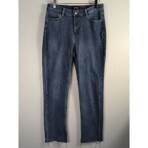 Buffalo David Bitton Womens Jeans Tapered Distressed Blue Denim Dark Wash Sz 29